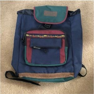Northwest Territory Backpack - Navy Blue, Green and Maroon - Very Good Condition